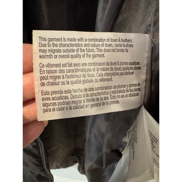 Michael Kors Down Puffer Coat Gunmetal Gray Size M – Hooded Coat with Faux Fur - Picture 6 of 9